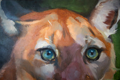 Original art for sale at UGallery.com | Heart of the Mountain Lion by Ilaria La Preziosa | $600 | oil painting | 9.84' h x 9.84' w | thumbnail 4
