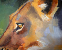 Original art for sale at UGallery.com | Queen of the Wild by Ilaria La Preziosa | $600 | oil painting | 9.84' h x 9.84' w | thumbnail 4