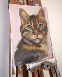 Original art for sale at UGallery.com | Quiet Stare by Ilaria La Preziosa | $650 | oil painting | 11.81' h x 9.84' w | thumbnail 2