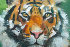 Original art for sale at UGallery.com | So Fierce by Ilaria La Preziosa | $600 | oil painting | 9.84' h x 9.84' w | thumbnail 4
