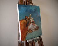 Original art for sale at UGallery.com | The Guardian by Ilaria La Preziosa | $700 | oil painting | 15.75' h x 11.8' w | thumbnail 2