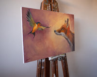 Original art for sale at UGallery.com | Whispers by Ilaria La Preziosa | $900 | oil painting | 16.53' h x 23.22' w | thumbnail 2