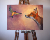Original art for sale at UGallery.com | Whispers by Ilaria La Preziosa | $900 | oil painting | 16.53' h x 23.22' w | thumbnail 3