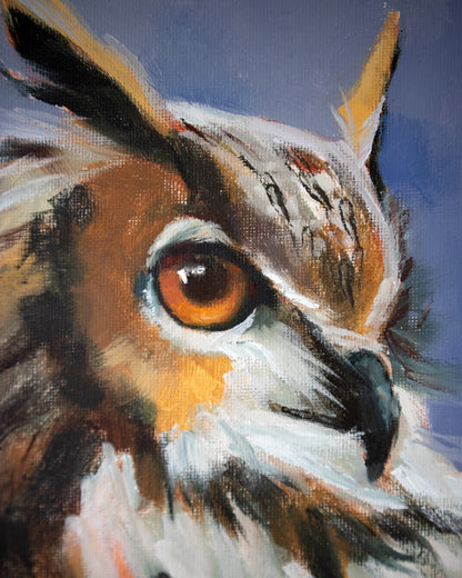 Whispers of the Night Owl by Ilaria La Preziosa |   Closeup View of Artwork 