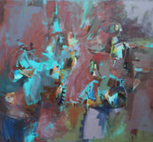 Original art for sale at UGallery.com | Aquatic by Voskan Galstian | $2,700 | acrylic painting | 44.25' h x 48' w | thumbnail 1