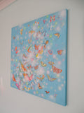 Original art for sale at UGallery.com | Fluffs and Butterflies by Natasha Tayles | $950 | acrylic painting | 24' h x 24' w | thumbnail 2