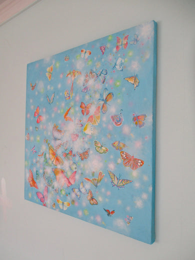 Fluffs and Butterflies by Natasha Tayles |  Side View of Artwork 