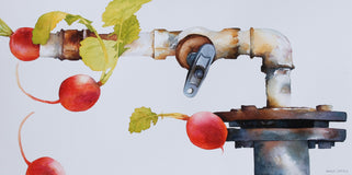 Original art for sale at UGallery.com | Garden Popup #3 by Dwight Smith | $500 | watercolor painting | 9' h x 18' w | thumbnail 1