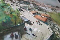Original art for sale at UGallery.com | Moravian Village by Maximilian Damico | $850 | watercolor painting | 14' h x 22' w | thumbnail 4
