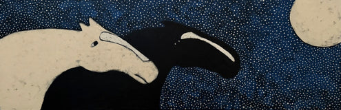 Original art for sale at UGallery.com | Moonstruck by Jaime Ellsworth | $2,000 | acrylic painting | 12' h x 36' w | thumbnail 1