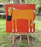 Original art for sale at UGallery.com | Palomino by Jaime Ellsworth | $3,050 | acrylic painting | 36' h x 36' w | thumbnail 3