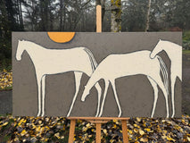 Original art for sale at UGallery.com | Sunset Herd by Jaime Ellsworth | $4,100 | acrylic painting | 24' h x 48' w | thumbnail 3