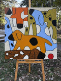 Original art for sale at UGallery.com | Unleashed by Jaime Ellsworth | $3,300 | acrylic painting | 36' h x 36' w | thumbnail 3