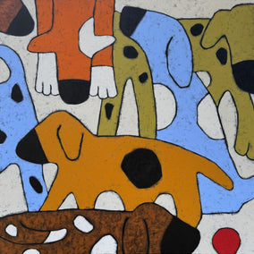 Original art for sale at UGallery.com | Unleashed by Jaime Ellsworth | $3,300 | acrylic painting | 36' h x 36' w