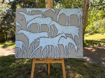 Original art for sale at UGallery.com | Band by Jaime Ellsworth | $4,175 | mixed media artwork | 30' h x 40' w | thumbnail 3
