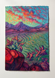 Original art for sale at UGallery.com | Abiquiu Sunset, Pedernal Shadow by Jakki Kouffman | $1,750 | acrylic painting | 22' h x 15' w | thumbnail 3