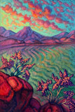 Original art for sale at UGallery.com | Abiquiu Sunset, Pedernal Shadow by Jakki Kouffman | $1,750 | acrylic painting | 22' h x 15' w | thumbnail 1