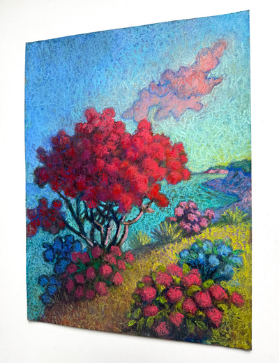 Smokebush, High up on the Dune by Jakki Kouffman |  Side View of Artwork 