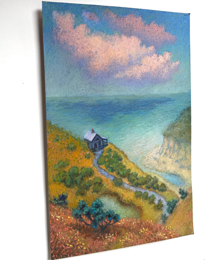 Cloud Shadow, Fall Grasses by Jakki Kouffman |  Side View of Artwork 
