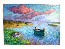 Original art for sale at UGallery.com | Early Morning, Old Green Boat by Jakki Kouffman | $825 | pastel artwork | 9.5' h x 13' w | thumbnail 3