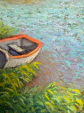 Original art for sale at UGallery.com | Early Morning, Old Green Boat by Jakki Kouffman | $825 | pastel artwork | 9.5' h x 13' w | thumbnail 4