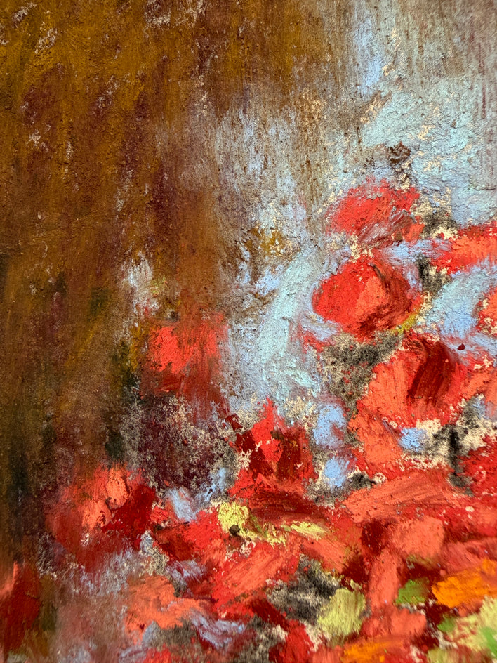 Japanese Tea Garden Pond Reflecting the Sun by Jakki Kouffman |  Closeup View of Artwork 