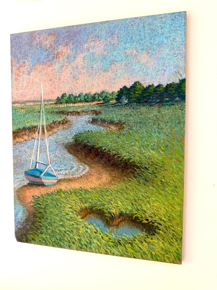 Low Tide on the Bar by Jakki Kouffman |  Side View of Artwork 