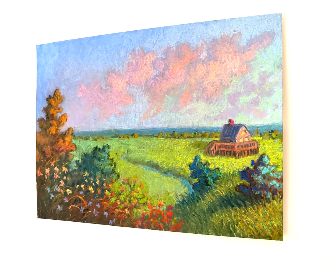 South Shore Sunset by Jakki Kouffman |  Side View of Artwork 