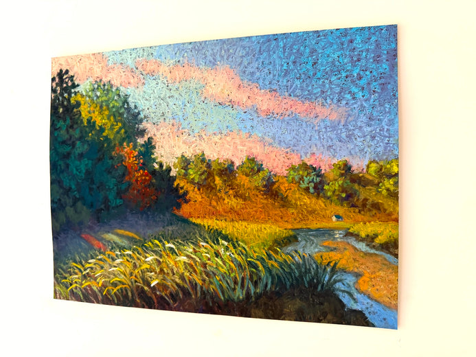 Sunset at Meetinghouse Road Marsh by Jakki Kouffman |  Side View of Artwork 