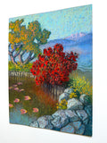 Original art for sale at UGallery.com | Sunset Garden, Rhododendron Reflection by Jakki Kouffman | $625 | pastel artwork | 12' h x 9' w | thumbnail 2