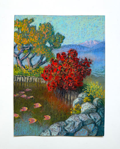 Sunset Garden, Rhododendron Reflection by Jakki Kouffman |  Context View of Artwork 