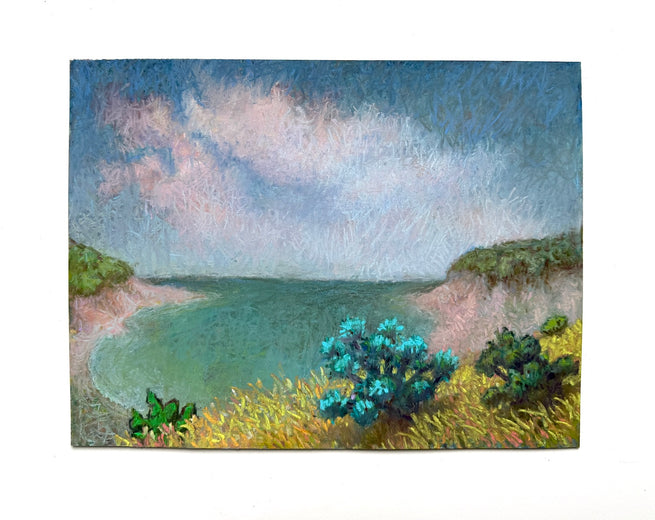 Winter Conifers Above the Cove by Jakki Kouffman |  Context View of Artwork 