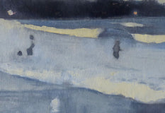 Original art for sale at UGallery.com | Playita Azulita by Jamal Sultan | $750 | oil painting | 14' h x 19' w | thumbnail 4