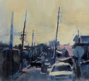 Original art for sale at UGallery.com | Postes Torcidos by Jamal Sultan | $475 | oil painting | 8' h x 10' w | thumbnail 4