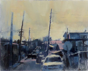 Original art for sale at UGallery.com | Postes Torcidos by Jamal Sultan | $475 | oil painting | 8' h x 10' w