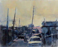 Original art for sale at UGallery.com | Postes Torcidos by Jamal Sultan | $475 | oil painting | 8' h x 10' w | thumbnail 1