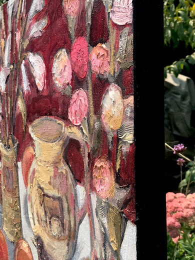 Still Life in a Limited Palette by James Hartman |  Side View of Artwork 