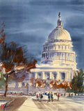 Original art for sale at UGallery.com | Capitol Afternoon by James Nyika | $600 | watercolor painting | 20' h x 16' w | thumbnail 1