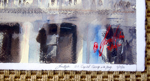 Original art for sale at UGallery.com | Capitol by James Nyika | $600 | watercolor painting | 15' h x 22' w | thumbnail 2