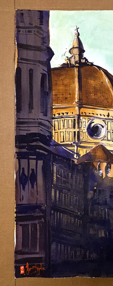 Florence at Dawn by James Nyika |  Side View of Artwork 