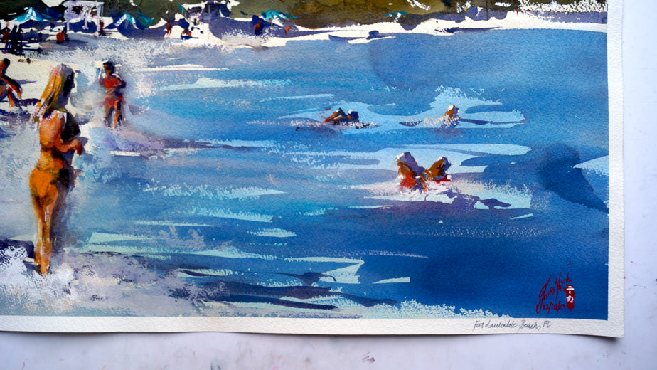 Fort Lauderdale Beach, Florida by James Nyika |  Side View of Artwork 