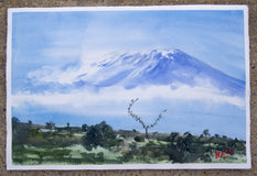 Original art for sale at UGallery.com | Kilimanjaro by James Nyika | $700 | watercolor painting | 15' h x 22' w | thumbnail 3