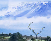Original art for sale at UGallery.com | Kilimanjaro by James Nyika | $600 | watercolor painting | 15' h x 22' w | thumbnail 4