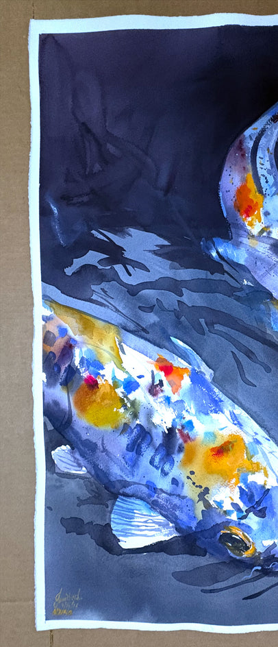 Koi I by James Nyika |  Side View of Artwork 