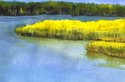 Original art for sale at UGallery.com | Marsh by James Nyika | $1,175 | watercolor painting | 30' h x 22' w | thumbnail 4