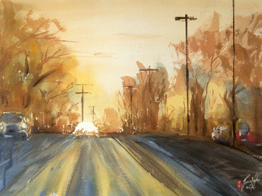 watercolor painting by James Nyika titled Moment of Dawn
