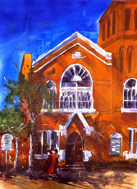 Original art for sale at UGallery.com | Shiloh Baptist Church by James Nyika | $1,150 | watercolor painting | 30' h x 22' w