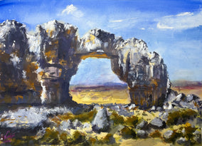 Original art for sale at UGallery.com | Wolfburg Arch by James Nyika | $975 | watercolor painting | 22' h x 30' w