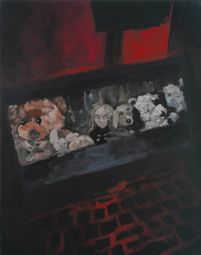 Original art for sale at UGallery.com | M3GAN by Jane Thorn | $700 | oil painting | 20' h x 16' w