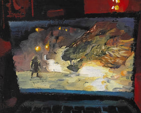 Original art for sale at UGallery.com | Vermithor by Jane Thorn | $275 | oil painting | 8' h x 10' w